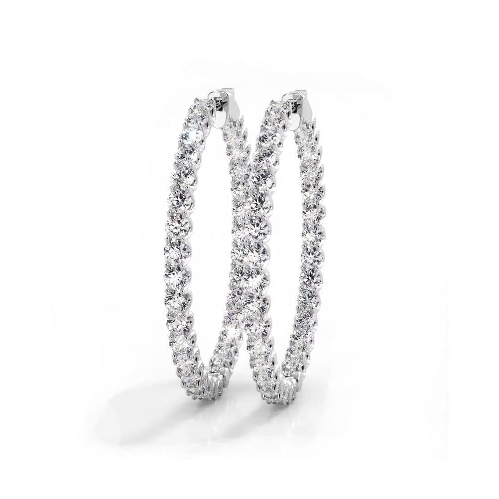 4.70 ctw. Inside Out U Setting Diamond Hoop Earrings