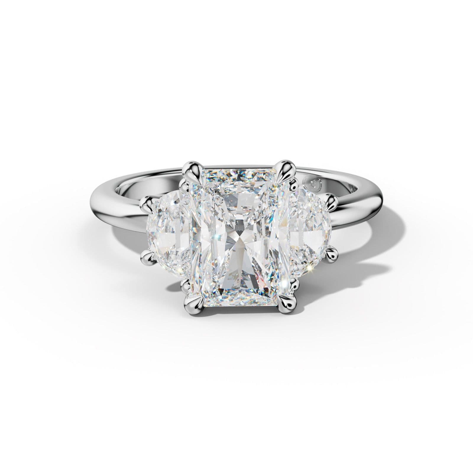 Itzel Radiant Half Moon Side Diamond Engagement Ring