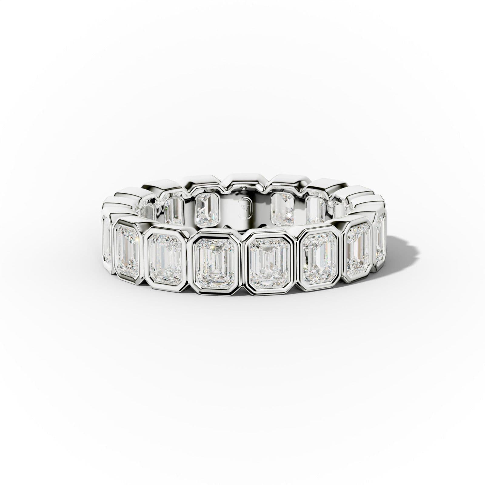3.0 Carat Bezel Set Emerald Cut Diamond Eternity Band