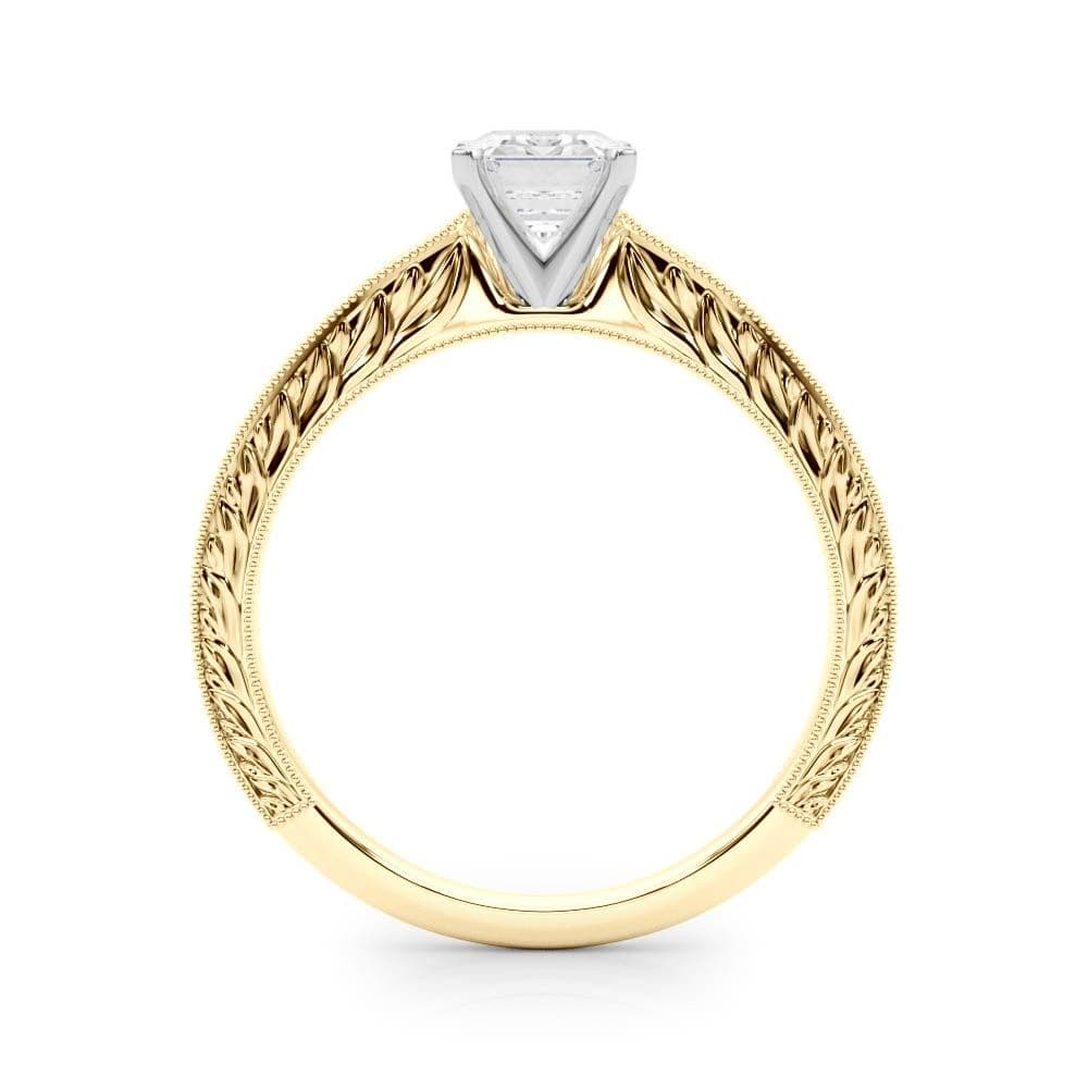 Victoria Emerald Diamond Solitaire Engagement Ring