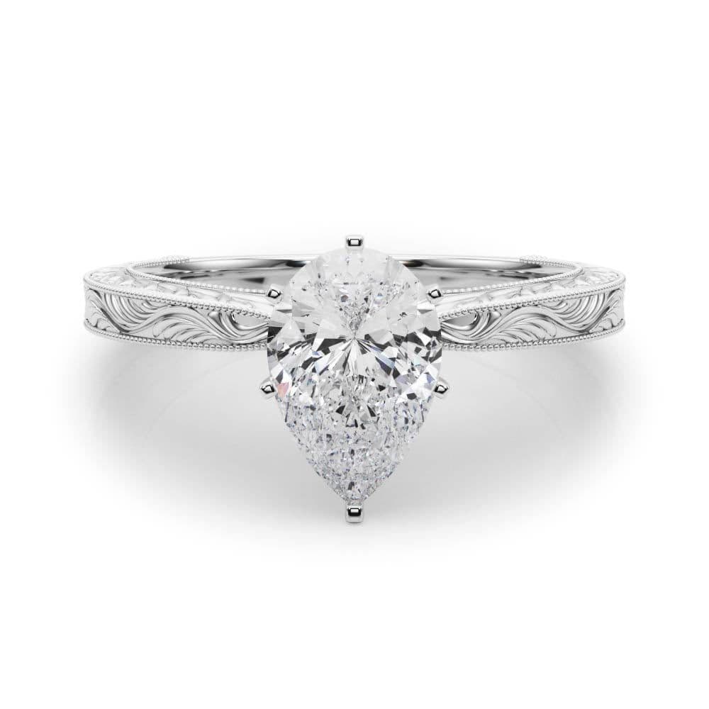 Victoria Pear Diamond Solitaire Engagement Ring