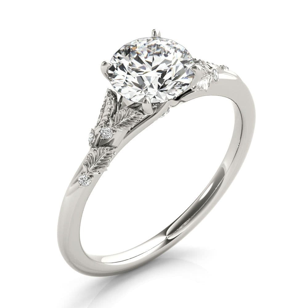 Laurel Round Diamond Solitaire Engagement Ring