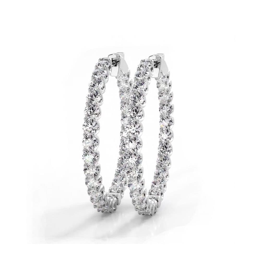 2.30 ctw. Inside Out U Prong Diamond Medium Hoop Earrings
