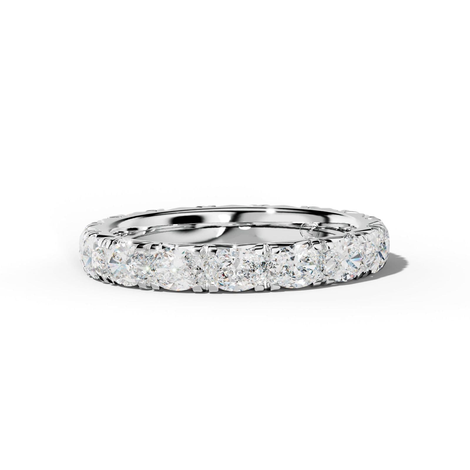3.0 Carat East West Oval Diamond French Pave Eternity Band