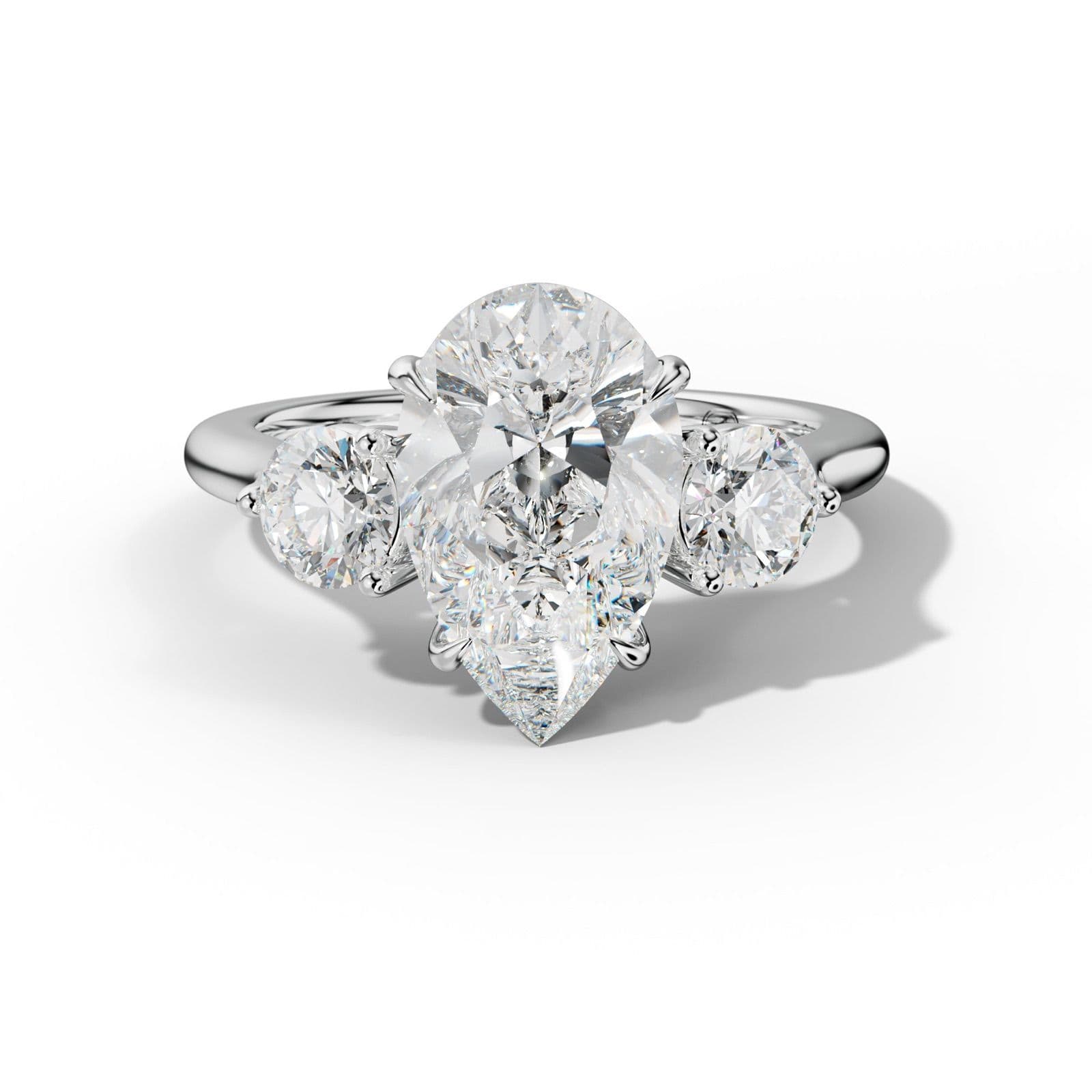 Elsa Pear Shape With Round Side Diamond Engagement Ring