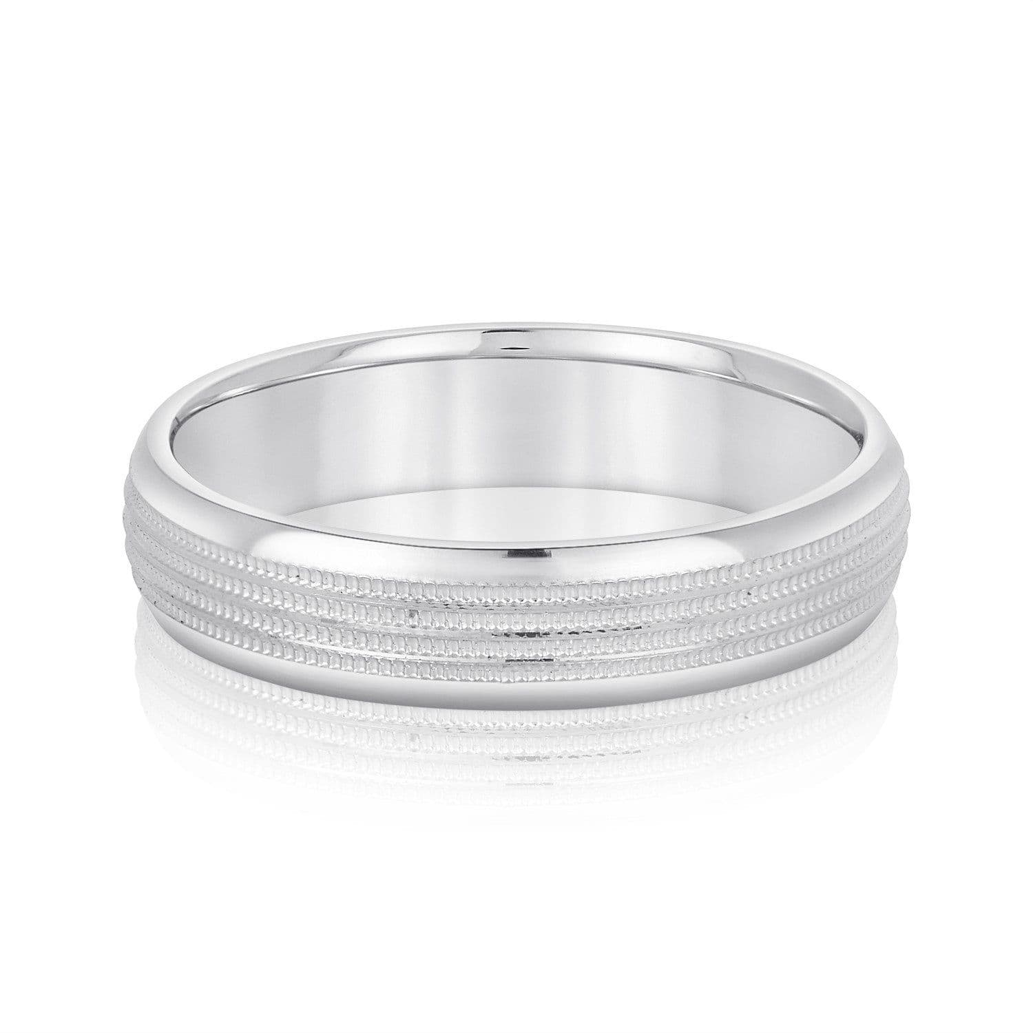 Men's Multi Milgrain Rows Inlay Wedding Band