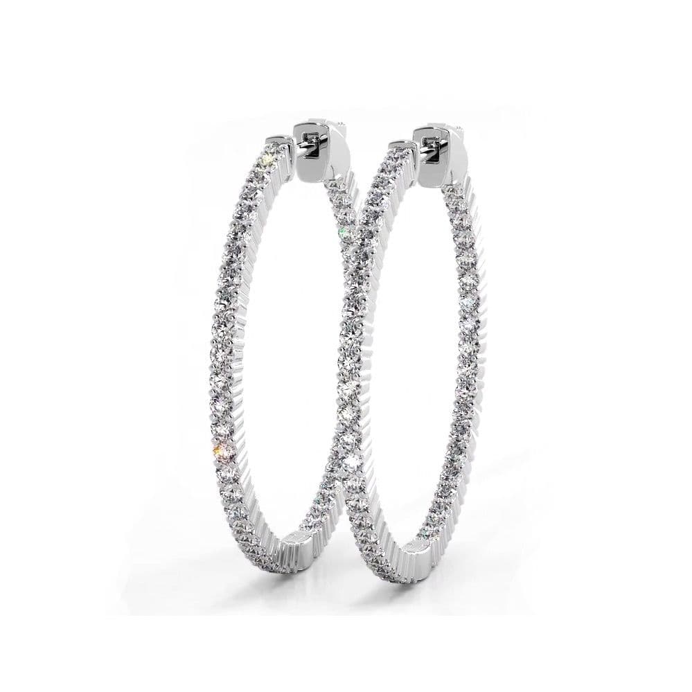 1.10 ctw. Single Row Inside Out Classic Diamond Hoop Earrings