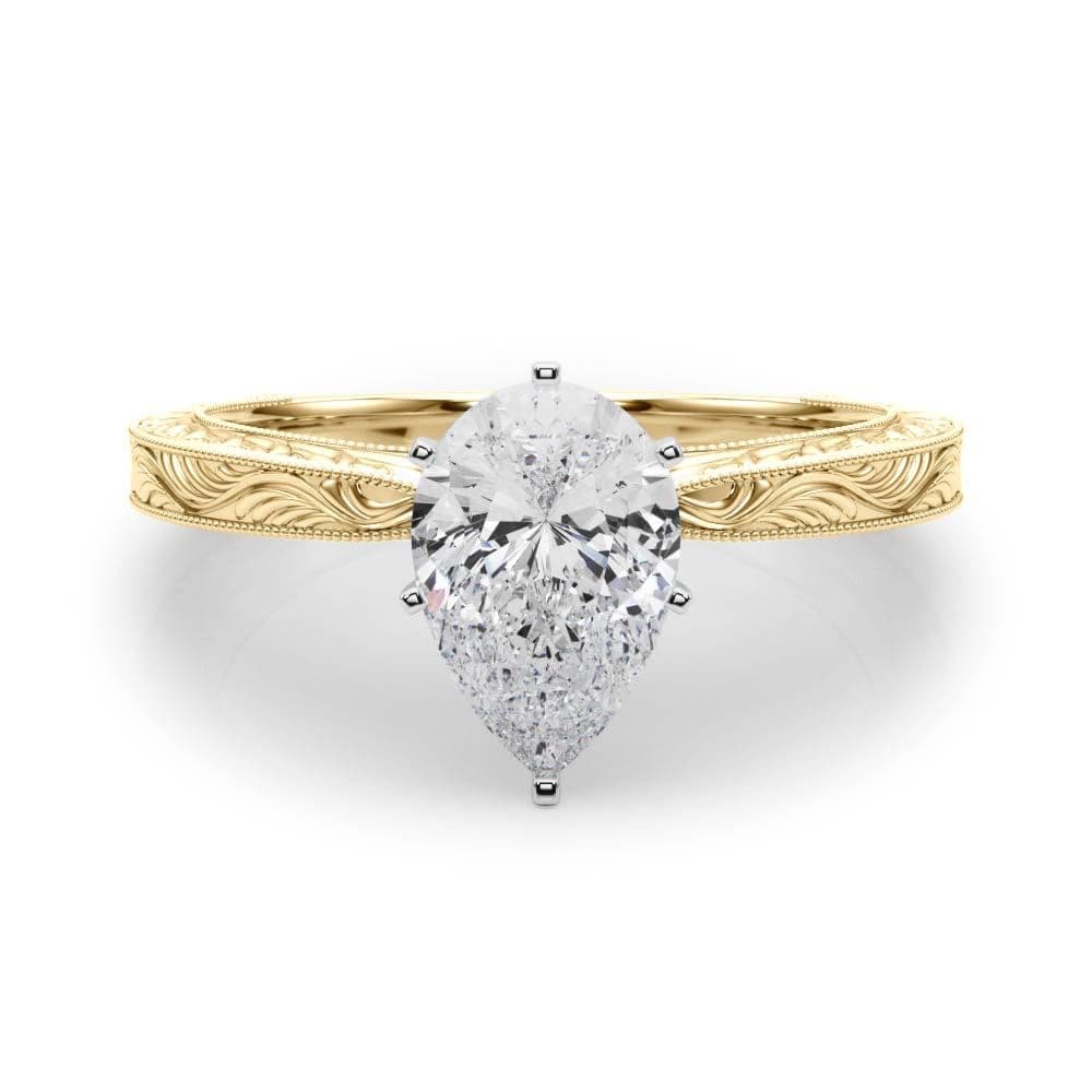 Victoria Pear Lab Grown Diamond Solitaire Engagement Ring IGI Certified