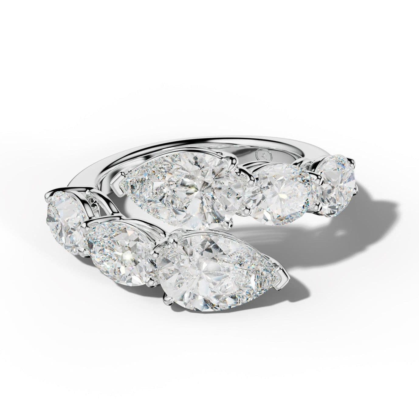 6.0 ct Oval and Pear Shape Diamond Open Wedding Band