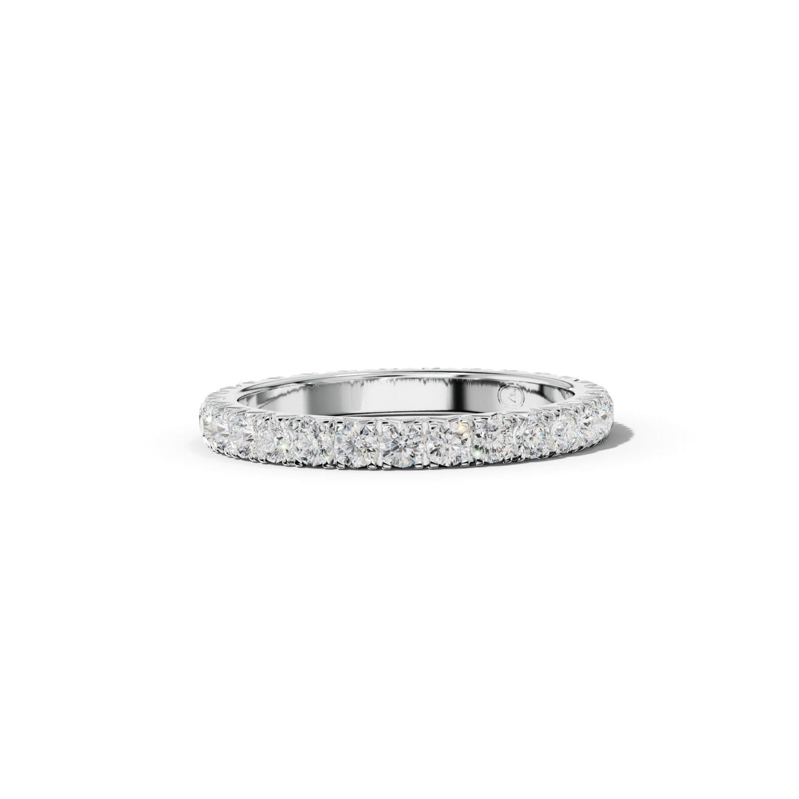 1.0 Carat Round Diamond French Pave Eternity Band