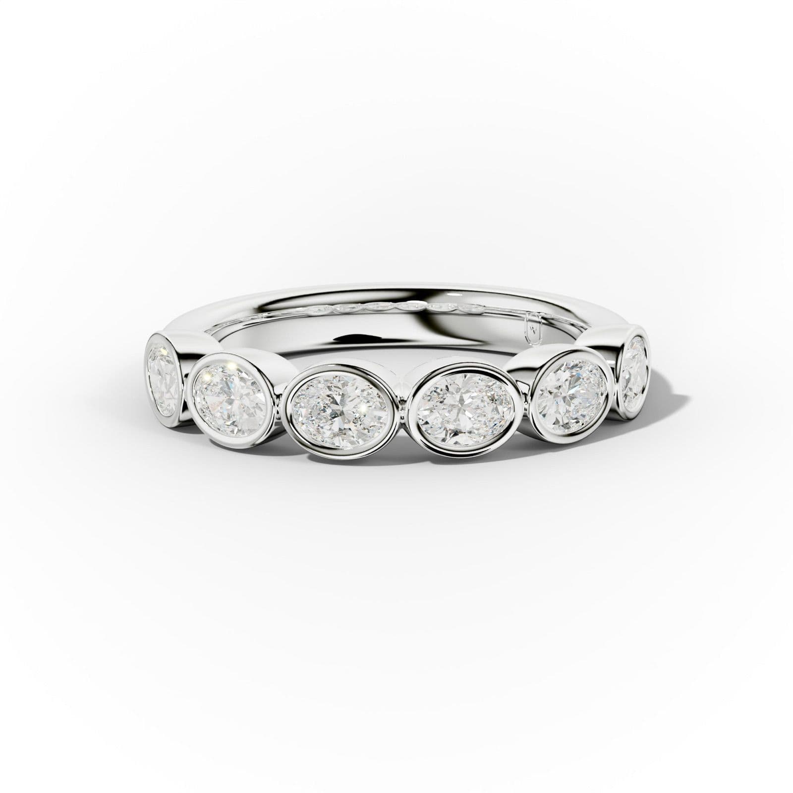 1.0 Carat East West Oval Bezel Set Diamond Anniversary Band