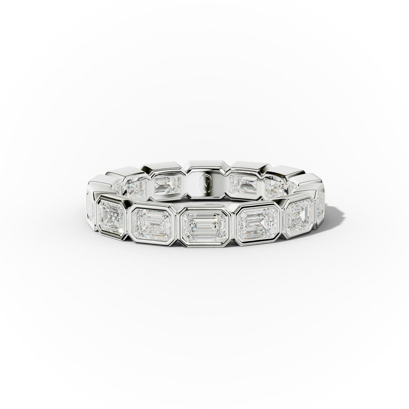 2.0 Carat East West Bezel Set Emerald Cut Diamond Eternity Band