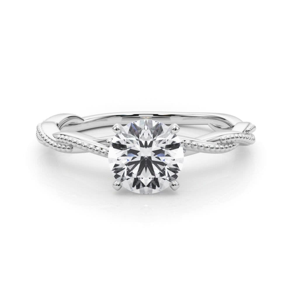 Anastasia Twisted Vine Round Diamond Solitaire Engagement Ring