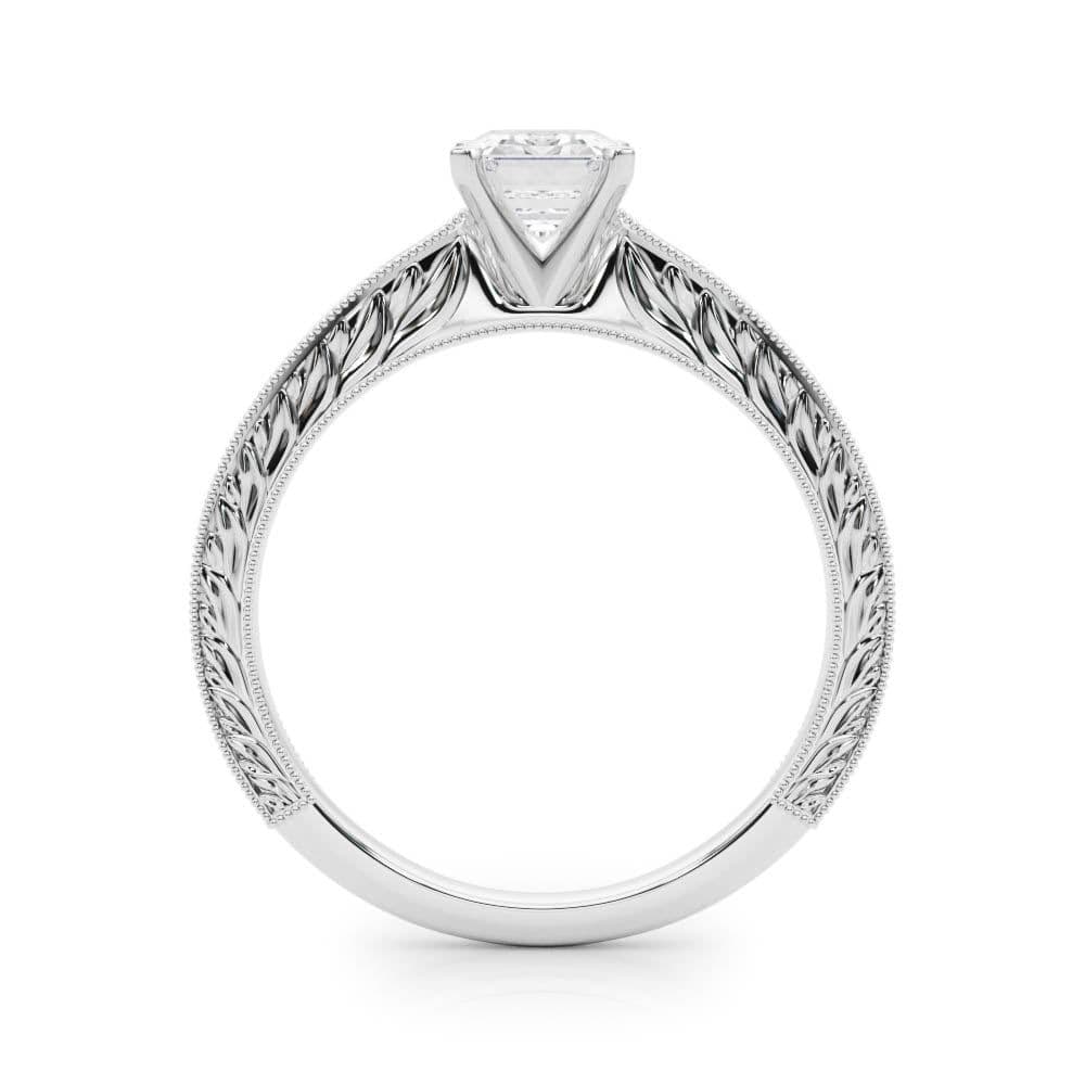 Victoria Emerald Diamond Solitaire Engagement Ring