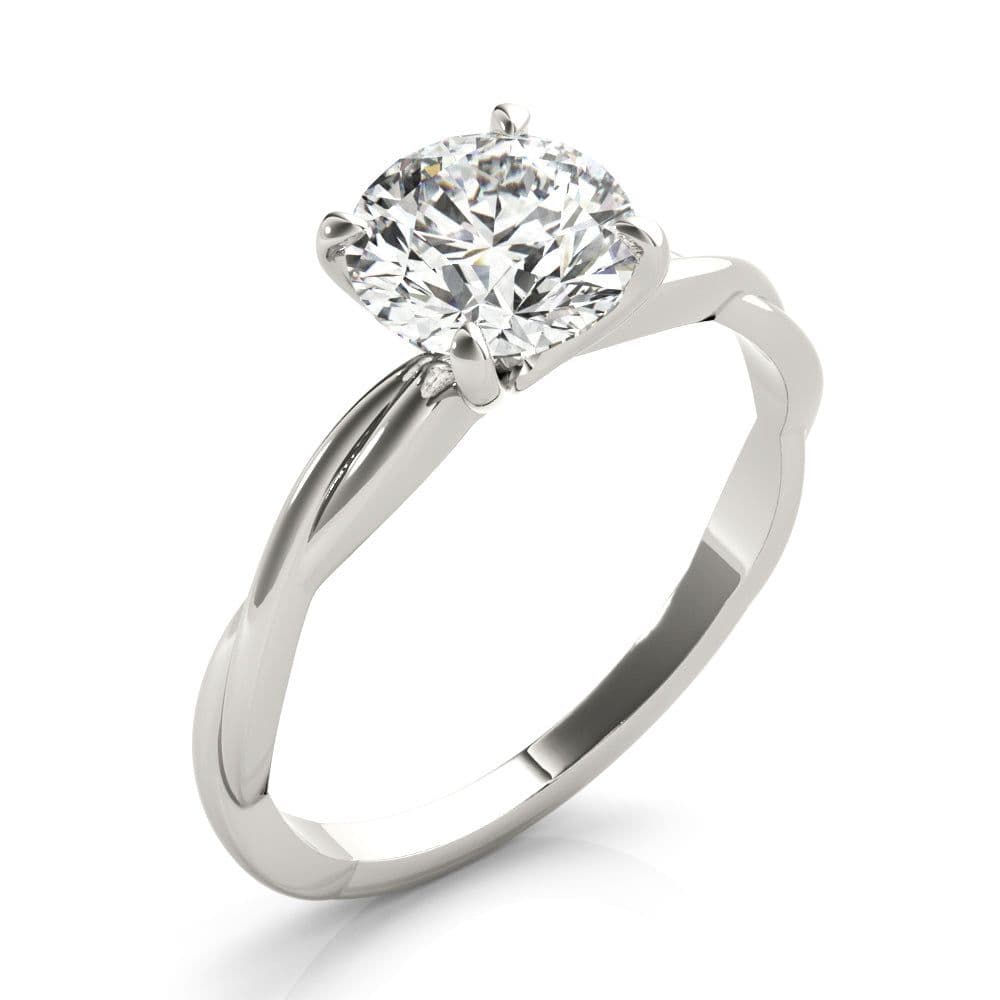 Twisted Vine Round Diamond Solitaire Engagement Ring