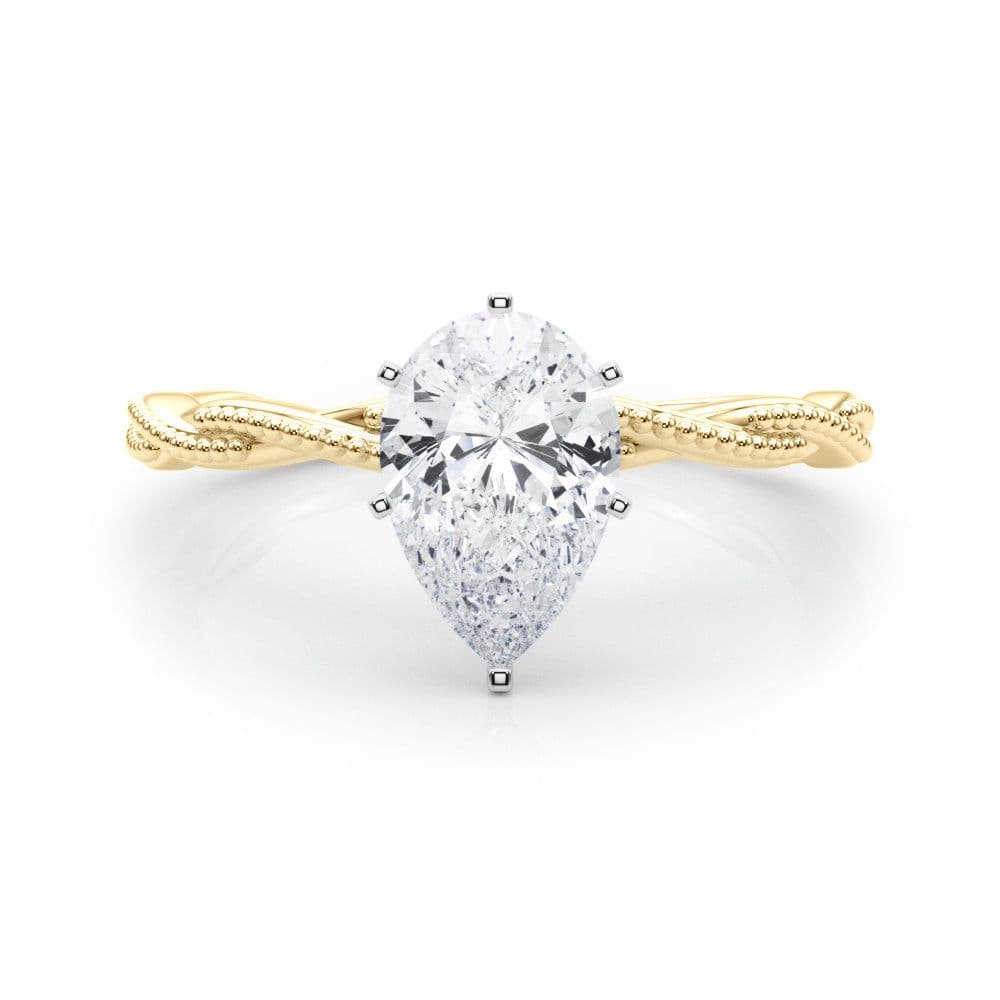 Anastasia Twisted Vine Pear Diamond Solitaire Engagement Ring