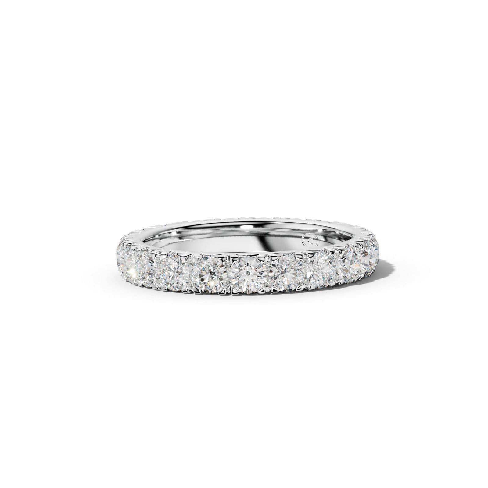 2.0 Carat Round Diamond French Pave Eternity Band