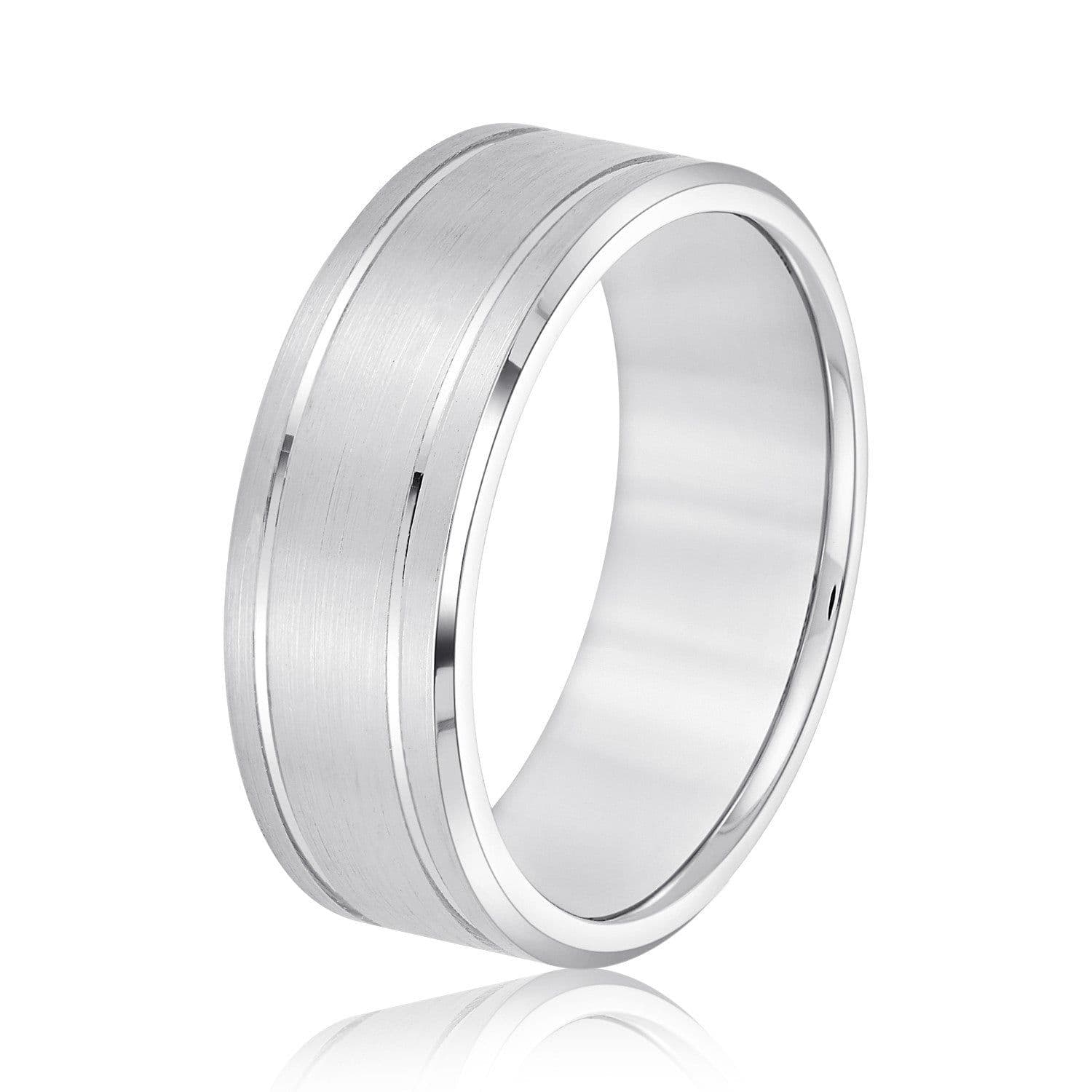 Men's Stylish Matte Band Double Groove