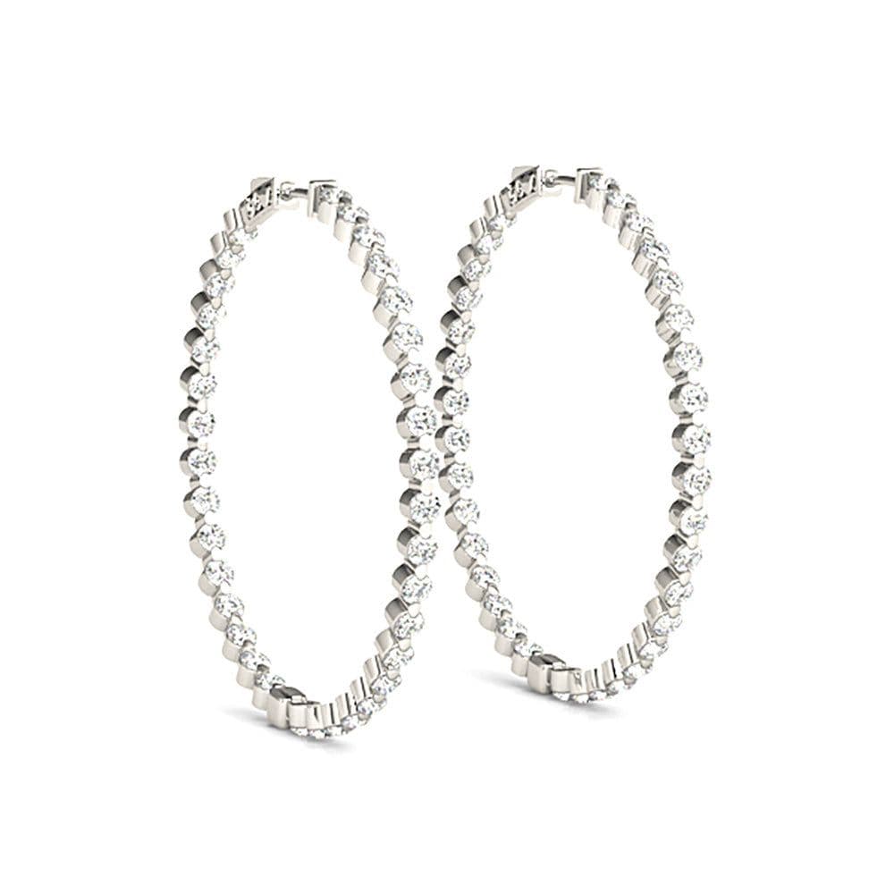6.0 ct. Floating Diamond Hoop Earrings Inside-Out Style