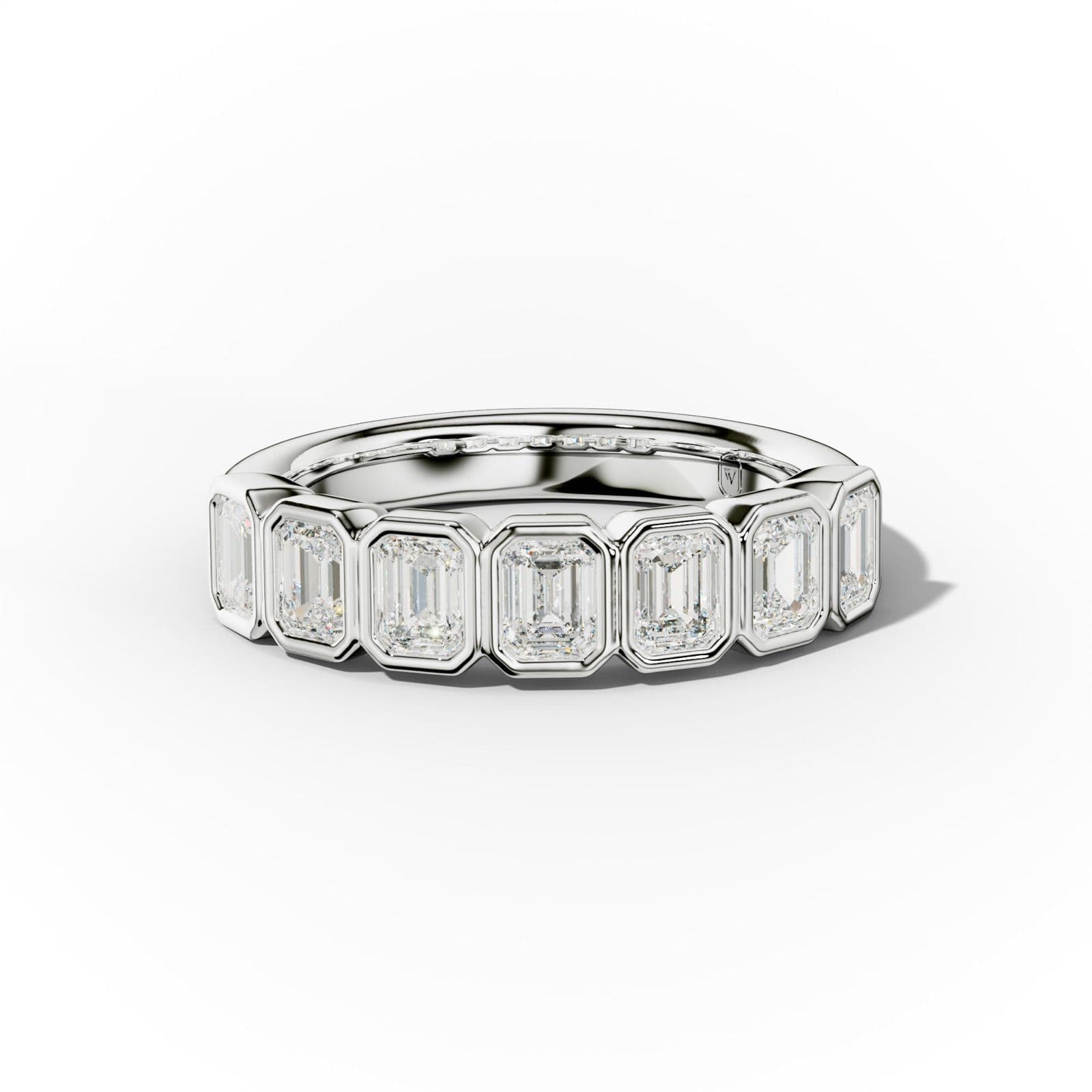 1.0 Carat Bezel Set Emerald Cut Diamond Anniversary Band