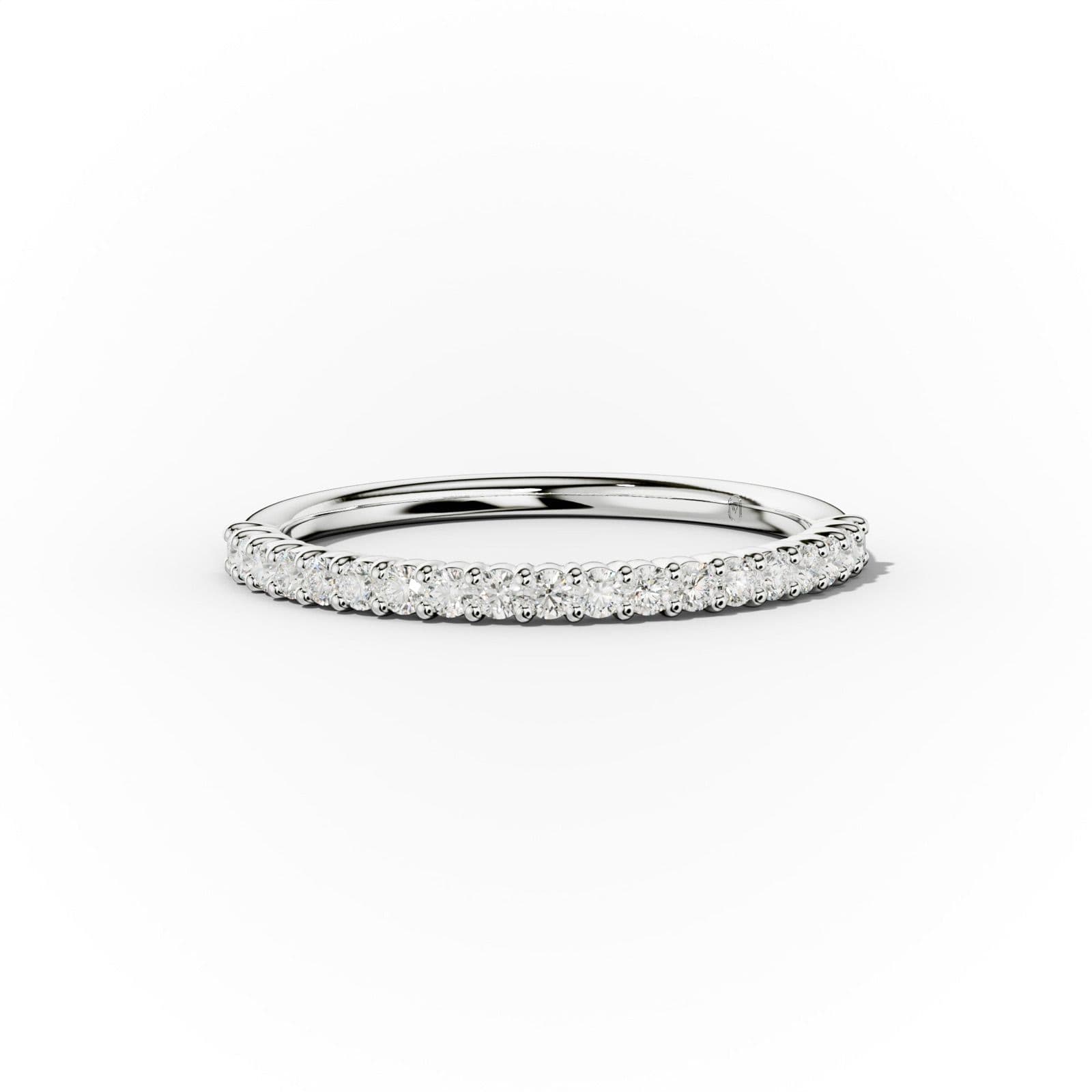 1/4 Carat Round Cut Diamond Classic Half Eternity Band Shared Prong