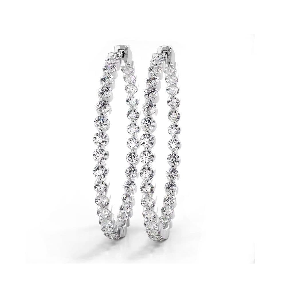 2.5 ct. Floating Diamond Large Hoop Earrings