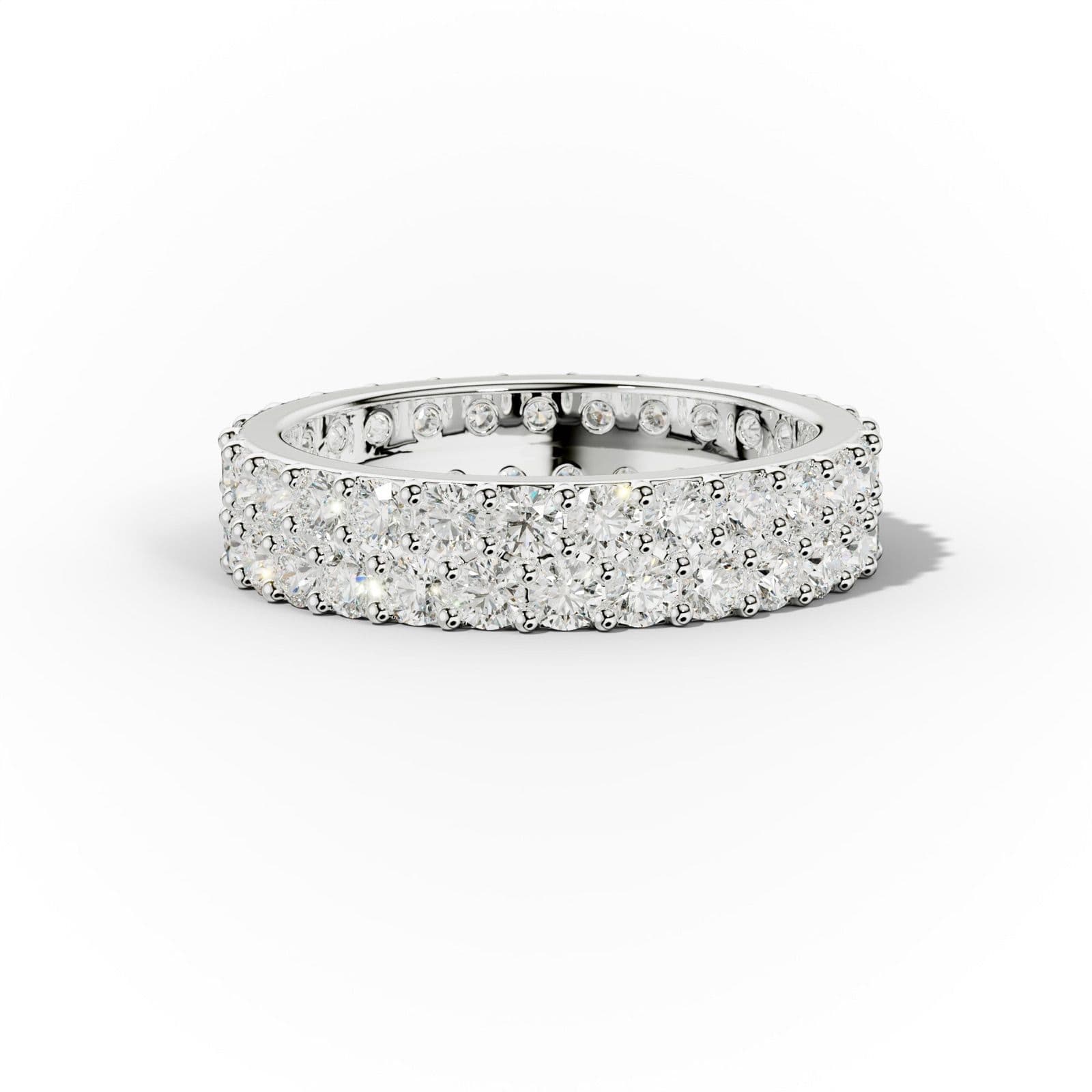 2 ct Round Diamond Eternity Band Double Row Style